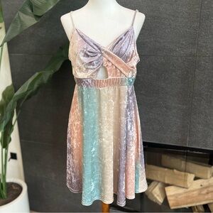 Living Doll Multicolor Velvet Dress